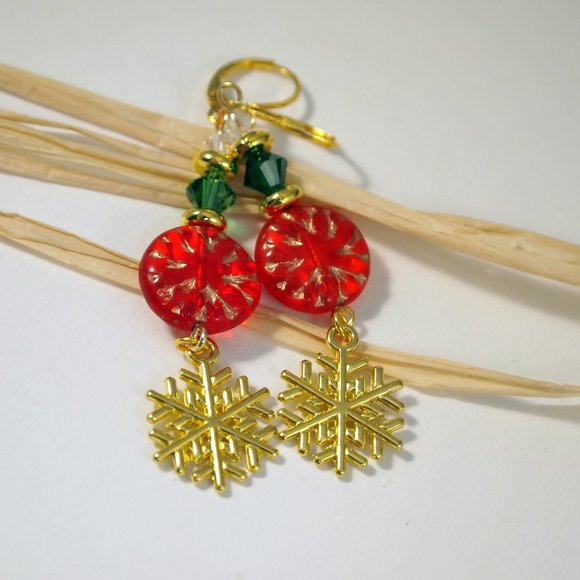 Handmade Christmas Earrings - Picture 1 of 6